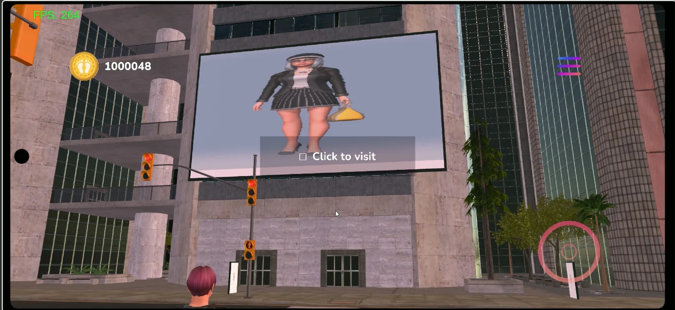 Pantalla publicitaria de moda en un edificio de la ciudad