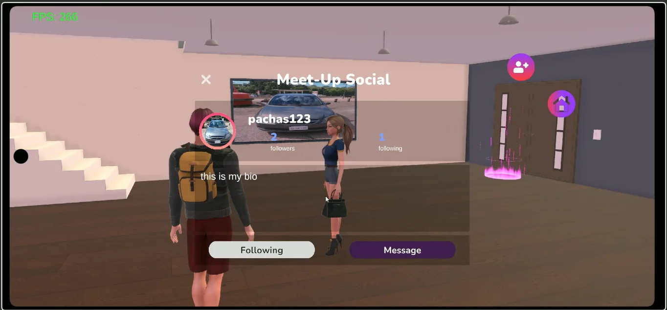 Perfil social interactivo dentro de un departamento virtual